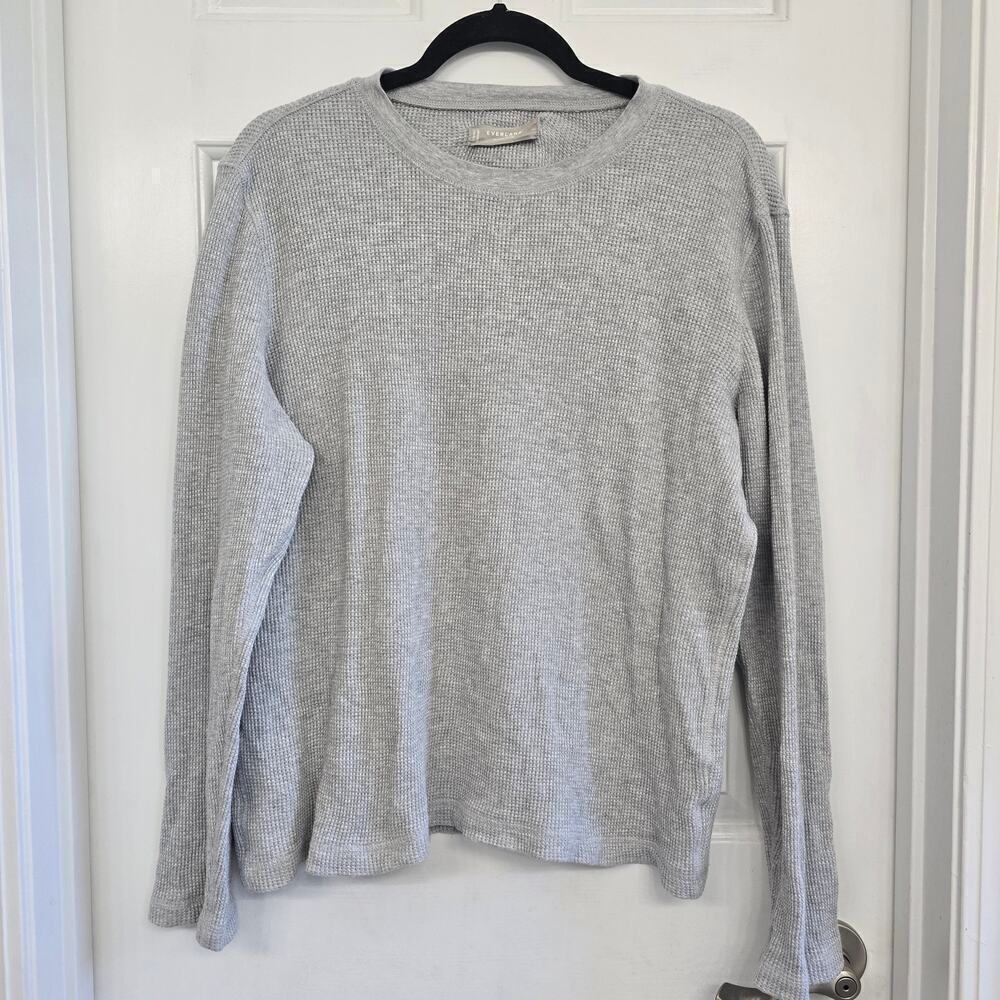 Everlane Men’s Waffle Knit Gray Long Sleeve T-Shirt Size M Minimalist Streetwear - Picture 1 of 8